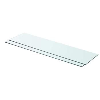 Regalböden 2 Stk. Glas Transparent 80x20 cm