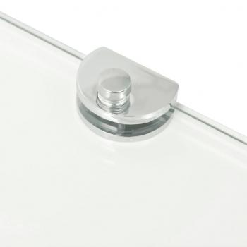 Eckregale 2 Stk. mit Verchromten Halterungen Glas Transparent