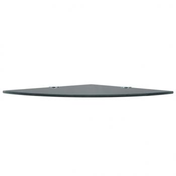 Eckregale 2 Stk. mit Verchromten Halterungen Glas Schwarz