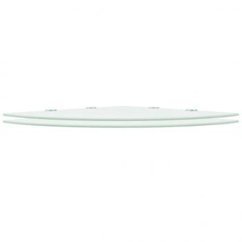 Eckregale 2 Stk. mit verchromten Halterungen Glas Weiß 45x45cm