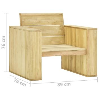3-tlg. Garten-Lounge-Set Kiefernholz Imprägniert