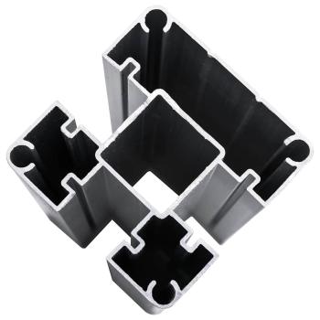 WPC Zaun-Set 3 Quadrate + 1 Schräge 619x186 cm Grau