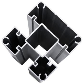 WPC Zaun-Set 4 Quadrate + 1 Schräge 792x186 cm Grau