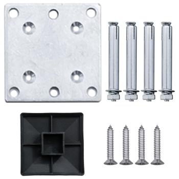 WPC Zaun-Set 9 Quadrate + 1 Schräge 1657x186 cm Grau