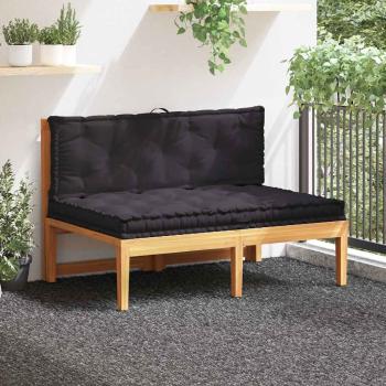 Palettenauflagen 2 Stk. Baumwolle Schwarz