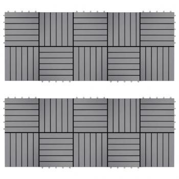 Terrassenfliesen 20 Stk. Grau 30 x 30 cm Massivholz Akazie