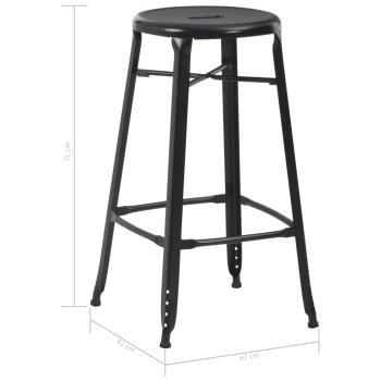 Barhocker 6 Stk. Schwarz Stahl