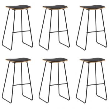 ARDEBO.de - Barshocker 6 Stk. Schwarz Kunstleder