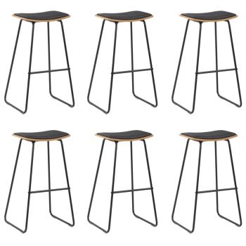 Barshocker 6 Stk. Schwarz Kunstleder