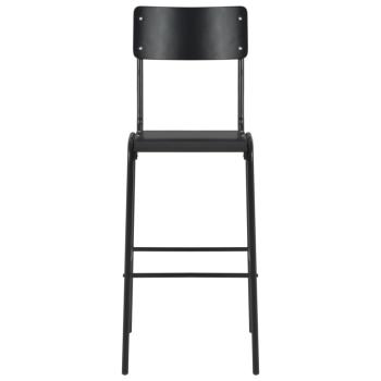 Barhocker 4 Stk. Schwarz Massives Sperrholz Stahl