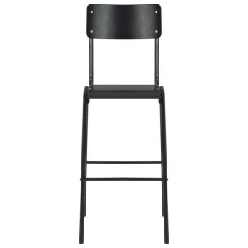Barhocker 4 Stk. Schwarz Massives Sperrholz Stahl