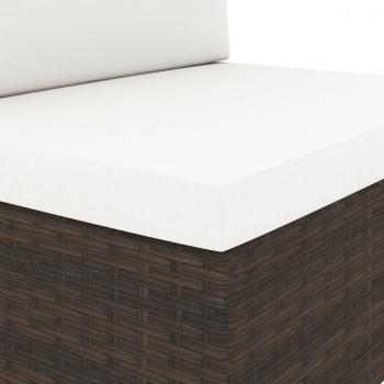5-tlg. Garten-Lounge-Set Poly Rattan Braun