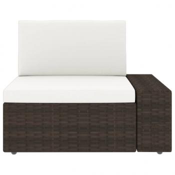 5-tlg. Garten-Lounge-Set Poly Rattan Braun
