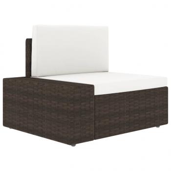 5-tlg. Garten-Lounge-Set Poly Rattan Braun