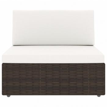 4-tlg. Garten-Lounge-Set Poly Rattan Braun