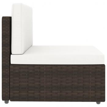 4-tlg. Garten-Lounge-Set Poly Rattan Braun