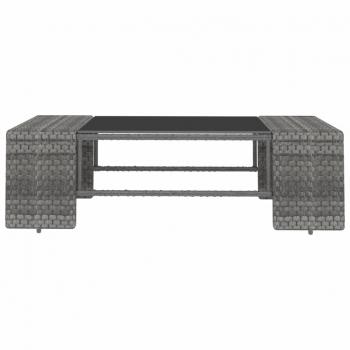4-tlg. Garten-Lounge-Set Poly Rattan Grau
