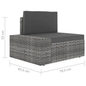 5-tlg. Garten-Lounge-Set Poly Rattan Grau