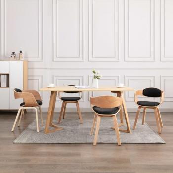 ARDEBO.de - Esszimmerstühle 4 Stk. Bugholz und Kunstleder