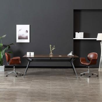 ARDEBO.de - Drehbare Esszimmerstühle 2 Stk. Braun Kunstleder