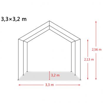 Weidezelt PVC 550 g/m² 3,3×3,2 m Dunkelgrün
