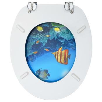 Toilettensitze mit Deckel 2 Stk. MDF Tiefsee-Design
