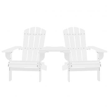 Adirondack-Gartenstühle mit Tisch Massivholz Tanne Weiß