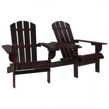 ARDEBO.de - Garten-Adirondack-Stühle mit Teetisch Massivholz Tanne Braun
