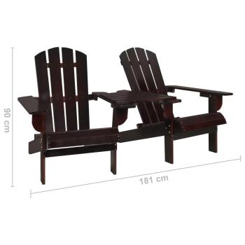 Garten-Adirondack-Stühle mit Teetisch Massivholz Tanne Braun