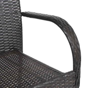 Stapelbare Gartenstühle 4 Stk. Poly Rattan Braun