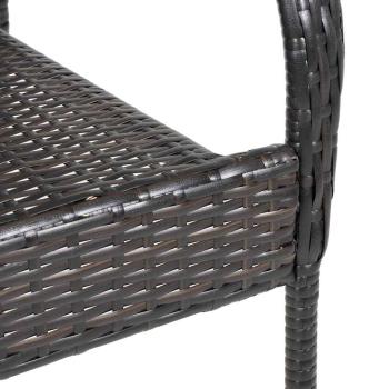 Stapelbare Gartenstühle 4 Stk. Poly Rattan Braun