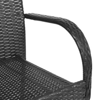 Stapelbare Gartenstühle 4 Stk. Poly Rattan Schwarz