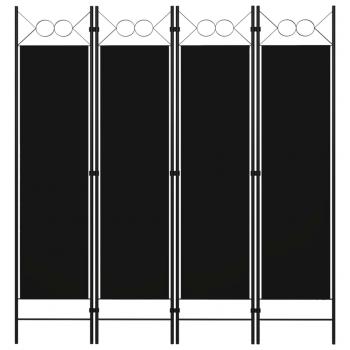 ARDEBO.de - 4-tlg. Raumteiler Schwarz 160 x 180 cm