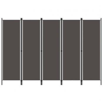 ARDEBO.de - 5-tlg. Raumteiler Anthrazit 250x180 cm