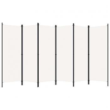 6-tlg. Raumteiler Weiß 300x180 cm 