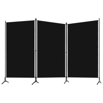 3-tlg. Raumteiler Schwarz 260x180 cm 
