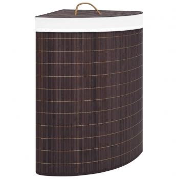 ARDEBO.de - Eck-Wäschekorb Bambus Braun 60 L