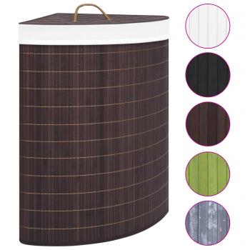 Eck-Wäschekorb Bambus Braun 60 L
