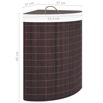 Eck-Wäschekorb Bambus Braun 60 L