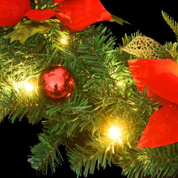 ARDEBO.de - Weihnachtsgirlande mit LED-Lichtern Grün 2,7 m PVC