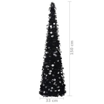 Künstlicher Pop-Up-Weihnachtsbaum Schwarz 150 cm PET