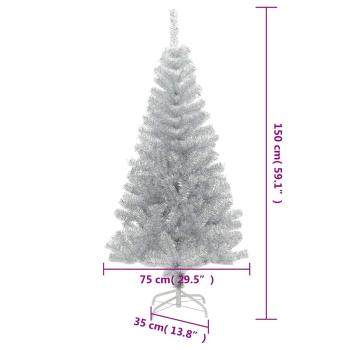 Künstlicher Weihnachtsbaum mit Ständer Silber 150 cm PET