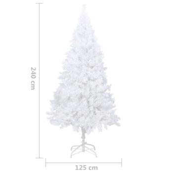Künstlicher Weihnachtsbaum mit Dicken Zweigen Weiß 240 cm PVC