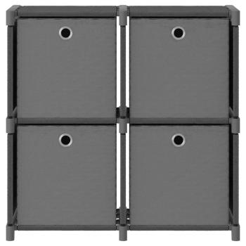 Würfelregal mit 4 Boxen Grau 69x30x72,5 cm Stoff