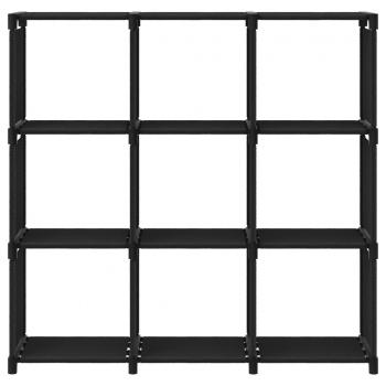 Würfelregal mit 9 Fächern Schwarz 103x30x107,5 cm Stoff