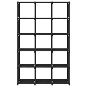 Würfelregal mit 15 Fächern Schwarz 103x30x175,5 cm Stoff