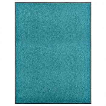 ARDEBO.de - Fußmatte Waschbar Cyan 90x120 cm 