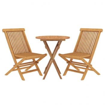 3-tlg. Garten-Essgruppe Massivholz Teak