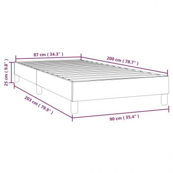 Bettgestell Hellgrau 90x200 cm Stoff