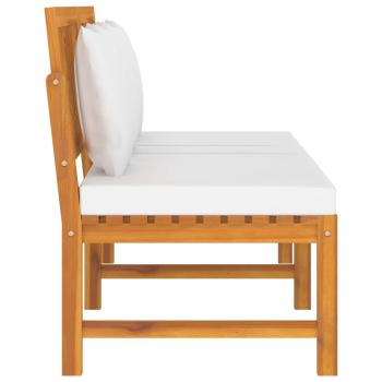 Tagesbett mit Cremeweißen Kissen 200x60x75 cm Massivholz Akazie 